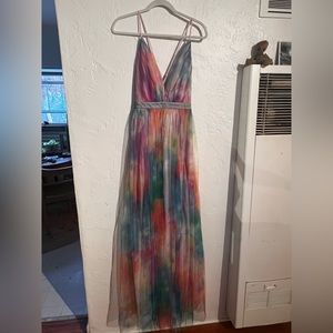 Lulus Rainbow Tulle Dress